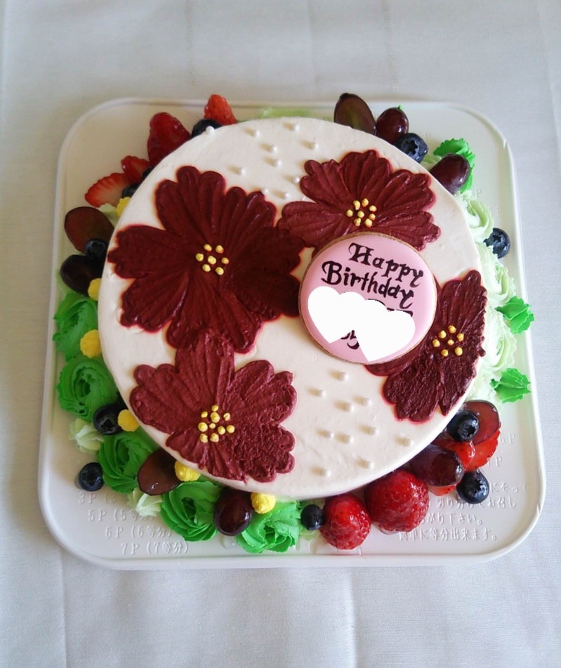 お花柄ケーキ