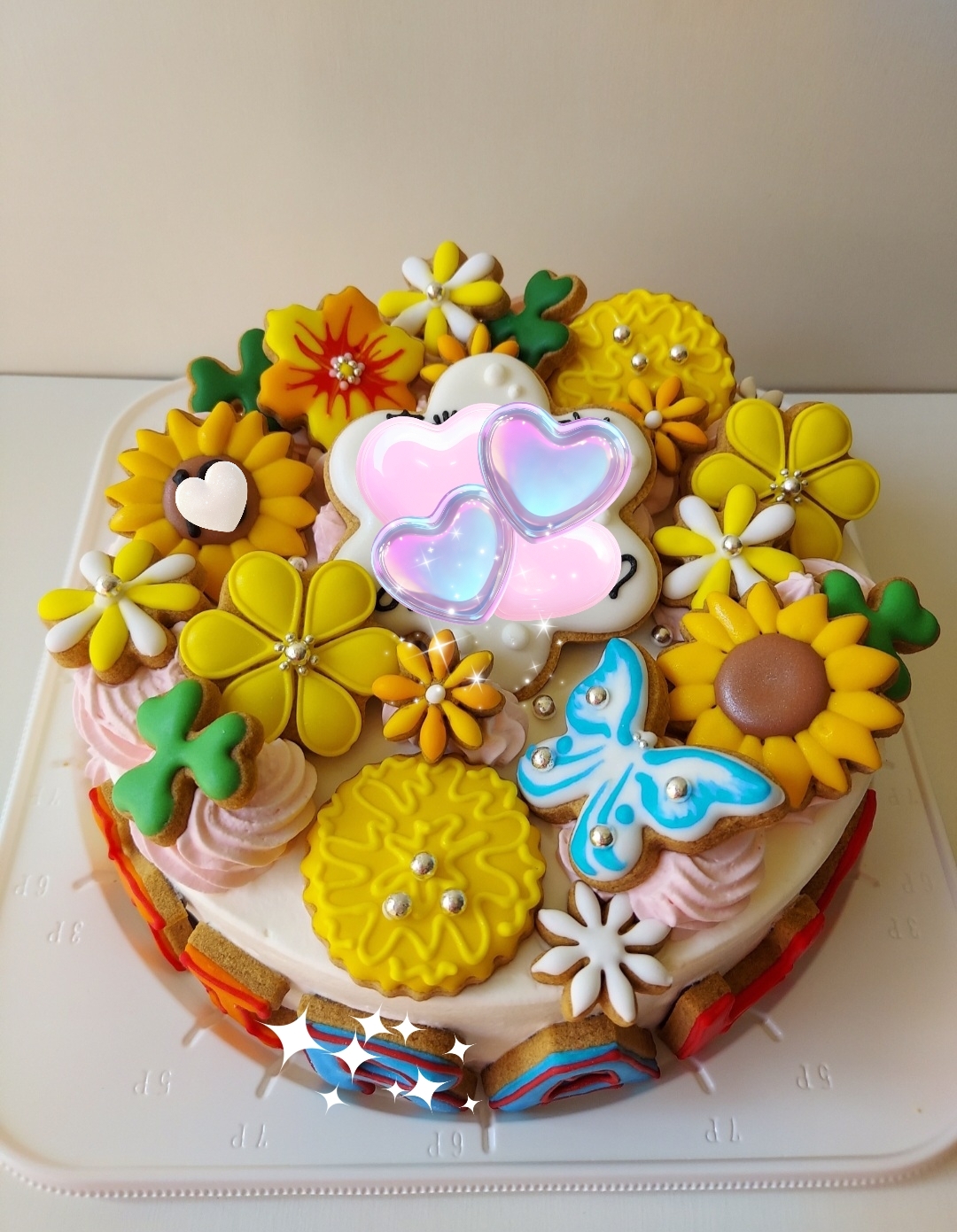 お花いっぱいケーキ